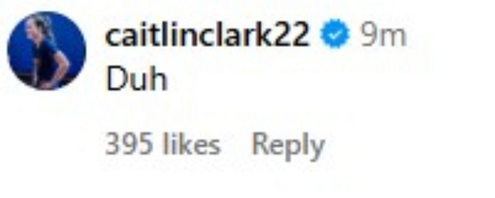 Clark's comment about her wearing a Swift shirt. (Credits: IG/Indiana Fever)